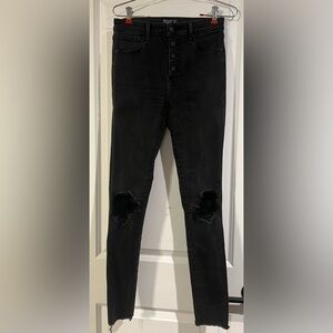 Abercrombie & Fitch Black Distressed Skinny Jeans